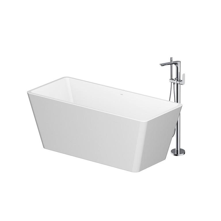 SET B723: CREA 162x72 RECTANGULAR FREESTANDING BATHTUB WITH CREA FREESTANDING FAUCET CHROME